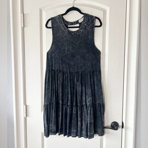 Black With Tan Marble Washed Dress by Altar’d State Large